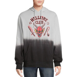 Stranger Things Men's Size XL (46-48) Hellfire Club Pullover Hoodie Charcoal NWT